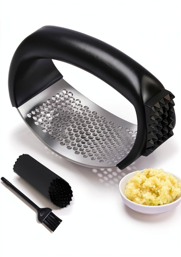 Garlic Press Rocker by Pomyter Stainless Steel Mincer with Peeler-0