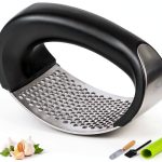 Garlic Press Rocker by Global Digitronix Steel Mincer with Peeler-0
