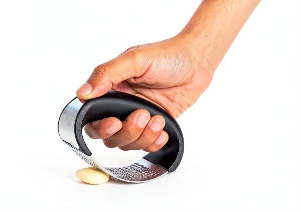 Garlic Press Rocker by Global Digitronix Steel Mincer with Peeler-1